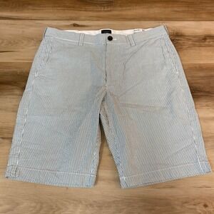J. Crew Seersucker Shorts Mens 33 Striped Green White Chino